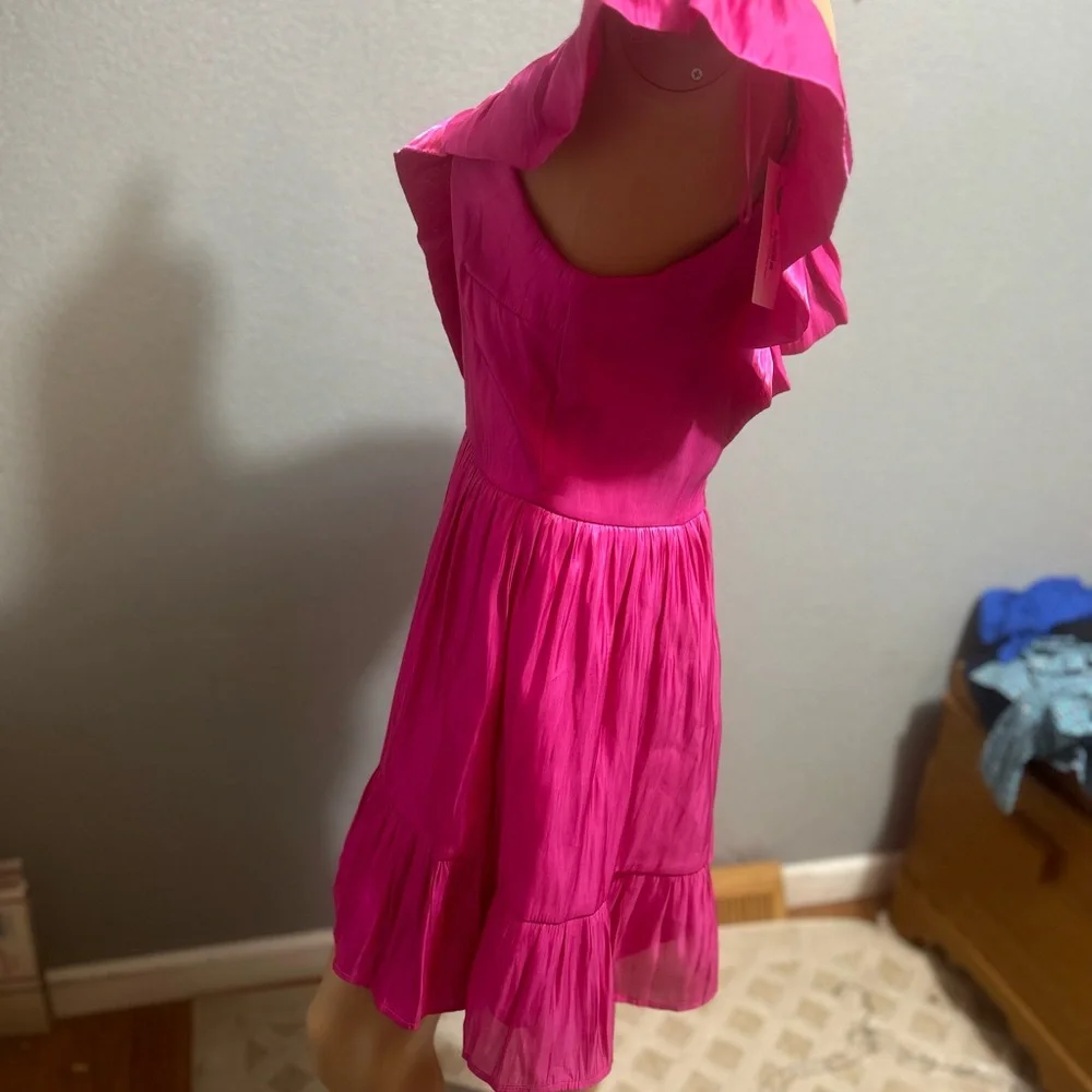 TCEC Hot Pink Ruffled Mini Dress - Picture 7 of 12